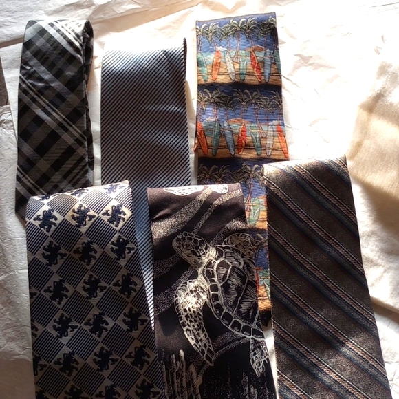 Designer and Vintage Tie Collection. SIX FOR ONE BUNDLE. Black Tones. - Picture 1 of 11